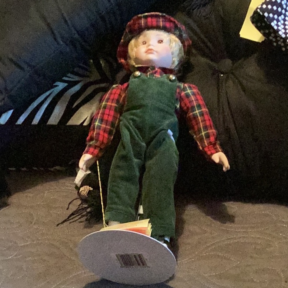 Vintage The Heritage Mint ltd, Collection, boy porcelain Doll, 14” Tall,